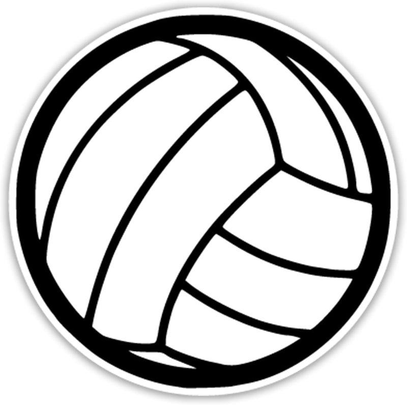 KCD Volleyball Vinyl Decal Sticker | 5" Black on White | for Cars, Trucks, Laptops, Walls, and More | KCD90B - Image 1
